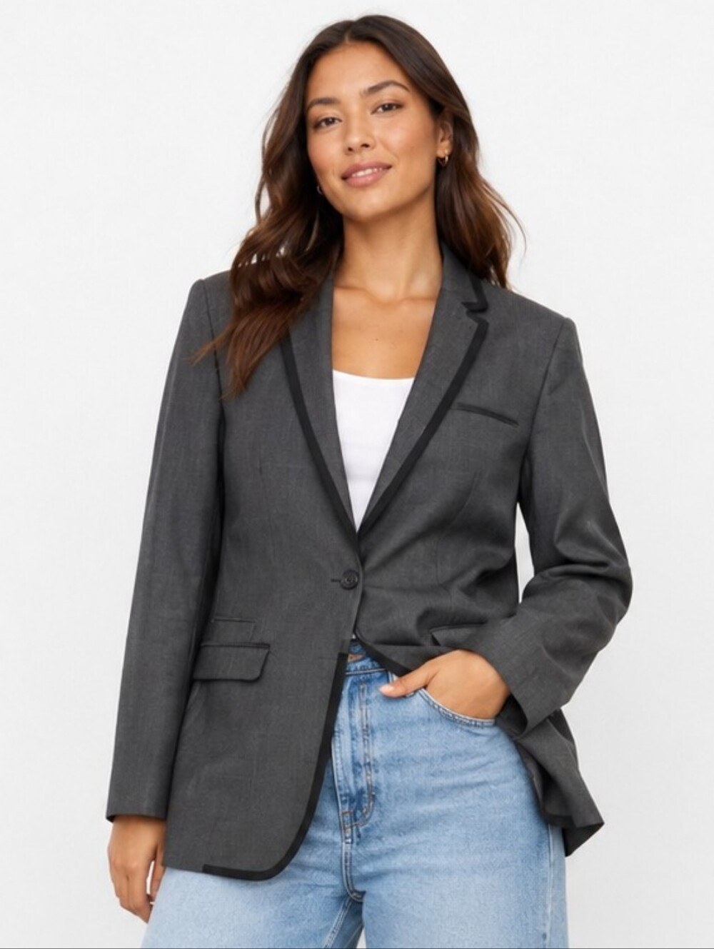 The Original Ben Sherman  Women's Formal Wool Blend Single-Breasted Jacket Large